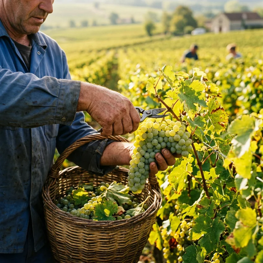 Zber hrozna a čaro vinohradu